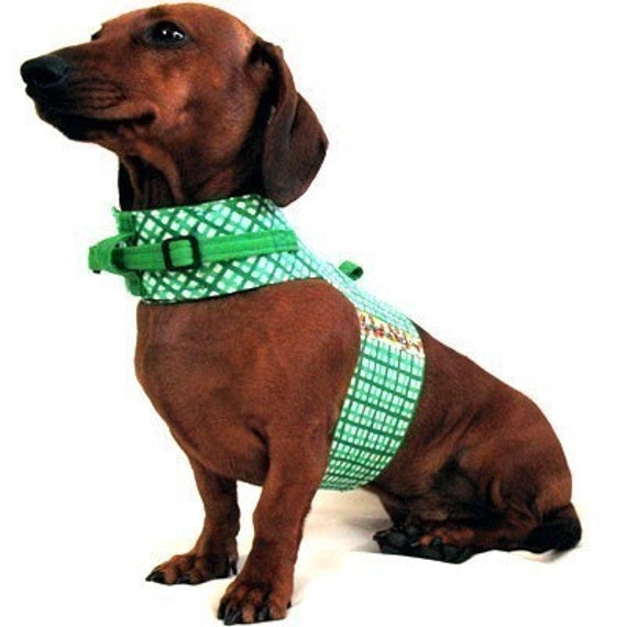 Items similar to Eco Dog Harness Renewable Green Plaid Cotton Large