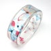 Light blue and pink Butterflies Bracelet - size s, Resin Bangle