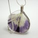 Summer Resin Necklace with Flower. Pansy Petal Pendant