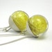 Silver Resin Earrings, Yellow Flowers Resin Earrings