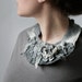 Frida Kahlo inspired Monochrome Meadow -- Felted Neck Piece -- made from wool