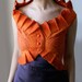 Hot orange clouds Bolero -- Hand Felted made from wool OOAK - Wearable Art