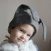Gray Bunny Hat -- Hand Felted Wool -- Size Medium/Large