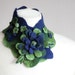 Blue Green Mermaid Scarfette -- Felted Neck Piece -- made from wool