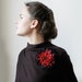 Red Fades to Black Dahlia -- Felt Flower Brooch -- Hand felted wool -- size X Large