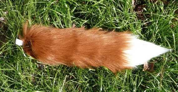 20'' Red Fox Tail long fluffy fur