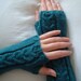 Dark Teal Extra Long Fingerless Gloves/Armwarmers-Ready to Ship