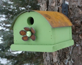 Rustic Birdhouse, Outdoor Birdhouse, Bird House, Wood Birdhouse, Decorative Birdhouse
