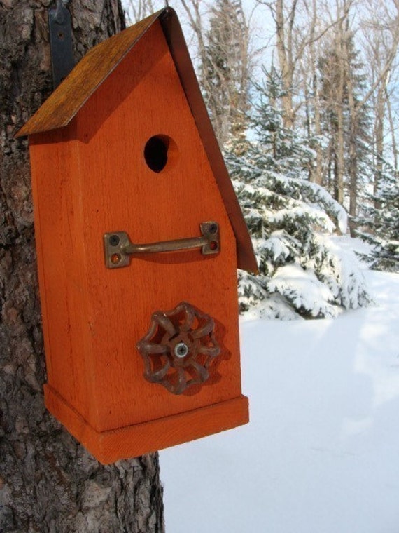 Rustic Recycled Birdhouse Decorative Bird House Wooden Birdhouses