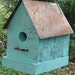 Farmhouse Chic Birdhouse Primitive Rustic Aqua Cottage