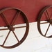 Planter Box Wall Hanging Wood Wagon Christmas Wall Decor Rustic Forged Ironrer Wheels Red Finish