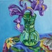 Dutch Iris, Together original painting by Polly Jones