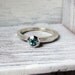 Blue topaz ring - modern engagment ring - faceted metal - recycled sterling silver - ready to ship