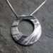 Textured circle necklace - oxidized sterling silver - artisan metalsmith- Modern Moon - raw collection
