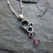 Purple amethyst necklace - Modern - oxidized - recycled sterling silver - Bubbles necklace - circles - ready to ship