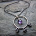 Modern oxidized - purple amethyst - circle necklace - February birthstone - silver bubbles -Trois Cercles