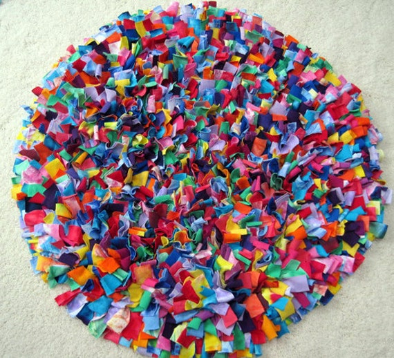 Tie Dye Recycled Cotton Shag Area Rug PHOTO PROP