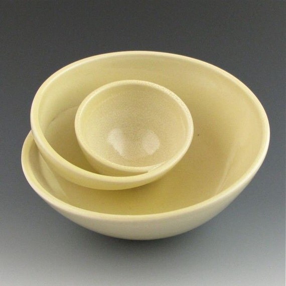 Small Chip and Dip Serving Bowl Handmade Pottery Unique