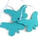 Sparkly teal butterfly wedding favors or table decoration set of 3
