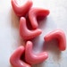 LAST Set- Vintage West German Pink Glass Interlocking V Beads (12X) (B551) S A L E - 50% off
