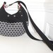 Crossbody Long Strap Sling Round Hobo Bag in Solid Black and Floral Design