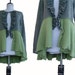 Peplum Cardigan Sweater M/L Medium Large Recycled Eco Friendly Ruffled Heather Gray Sage Green