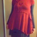 Cashmere Asymmetric Tunic Sweater S/M Small Medium Red Ruffle Flare Patchwork Recycled Eco Friendly Womens Clothing