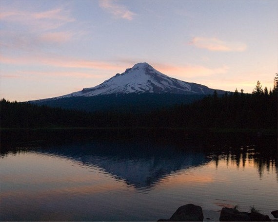 Mount Hood Sunrise at Trillium Lake Oregon Fine Art