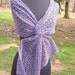 Violet Lace Scarf handknit Wool and Silk