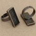 10pcs 12x27mm antique silver Pewter blank bezel rectangle ring