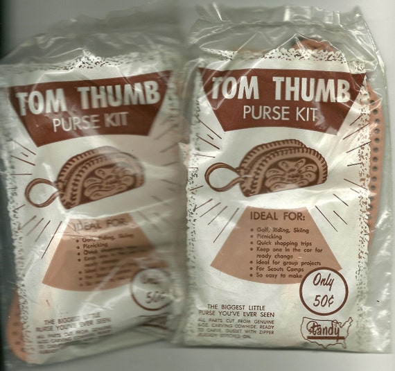 Vintage Pair Tandy Tom Thumb Leather Purse Wallet Kit Kits