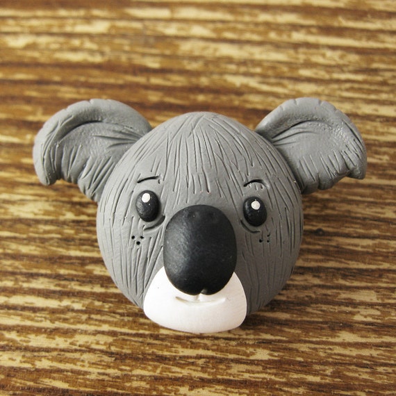 Items similar to Koala Bear Polymer Clay Brooch on Etsy