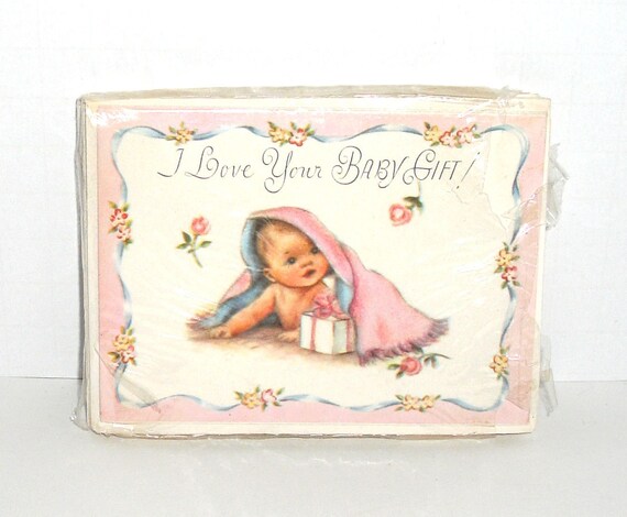 Vintage Baby Shower Thank You Cards