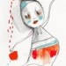 An Original Watercolor Illustration with Embroidery by Christina Romeo TITLED: "Randy"