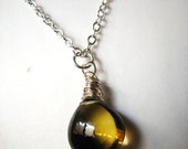 A Wee Dram, bi-coloured quartz briolette, sterling silver necklace, by melanie j cook