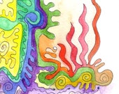 The Great Divide, original watercolour painting by melanie j cook,