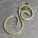 Large Brass Swirl S Pendant, Hammered (16 gauge) Metalwork...Natural or Antiqued Finish