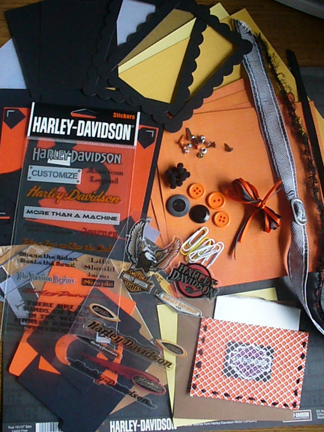  Harley  Davidson  Paper  Bag Album Scrapbook Kit