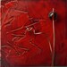 Cherry Flower etched copper art
