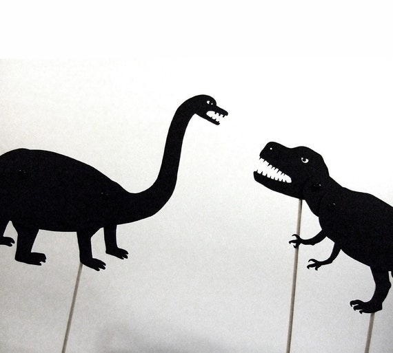 Dinosaur shadow puppet by owlyshadowpuppets on Etsy