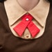 Womens Neck Tie - Red with Tiny White Polka Dots