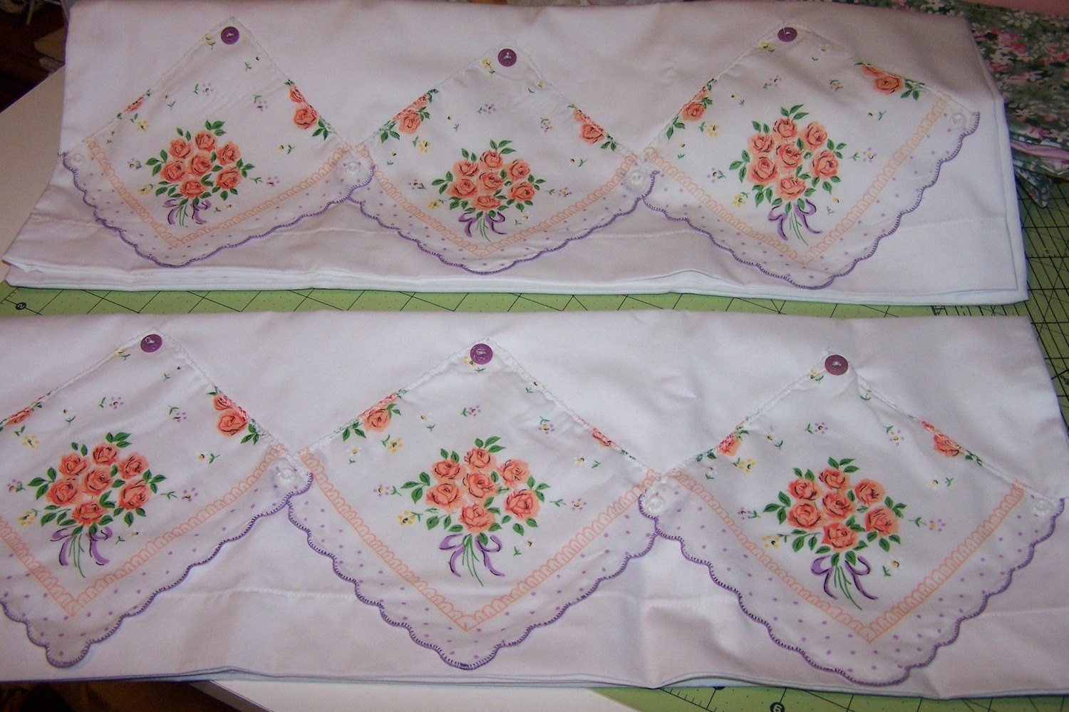 Vintage style Queen Pillowcases / Pair by gr8seamstress on Etsy