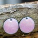 Pink Enamel Earrings, Large Copper Disc, Enameled Jewelry, I'm Blushing