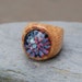 Wood Ring Glass Cab Boro Borosilicate Lampwork Wooden Jewelry Confetti Cannon Size 8.5