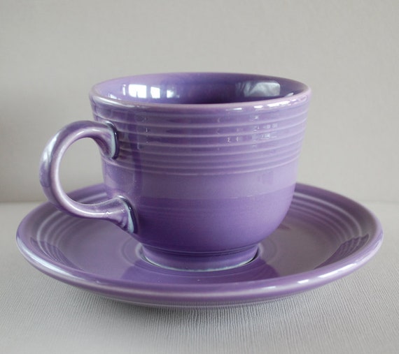 Cup Vintage saucer vintage and cup and fiestaware  Purple Saucer Fiestaware