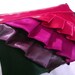 Wine Grape Eggplant and Black satin ruffle clutch