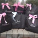 Bride Tote Bag Bridesmaid Maid of Honor Mother of the Bride Black Purple Pink Fushia Orange Silver