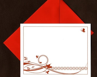 Butterflies Flat Note Cards - Set of 25