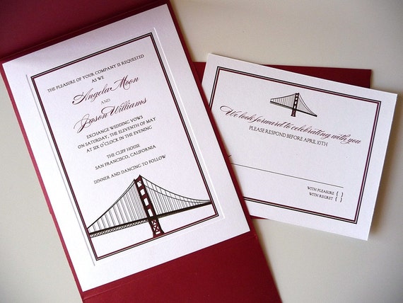 Golden Gate Bridge Wedding Invitations 2