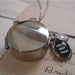 Follow Your Heart Silver Tone Golden Compass Necklace